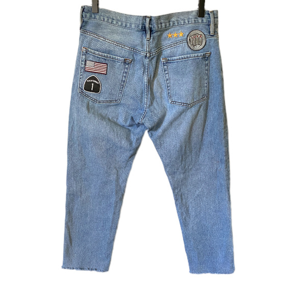 Pacsun High Rise Distressed Patch Work Girlfriend Jeans 29 - Picture 3 of 12